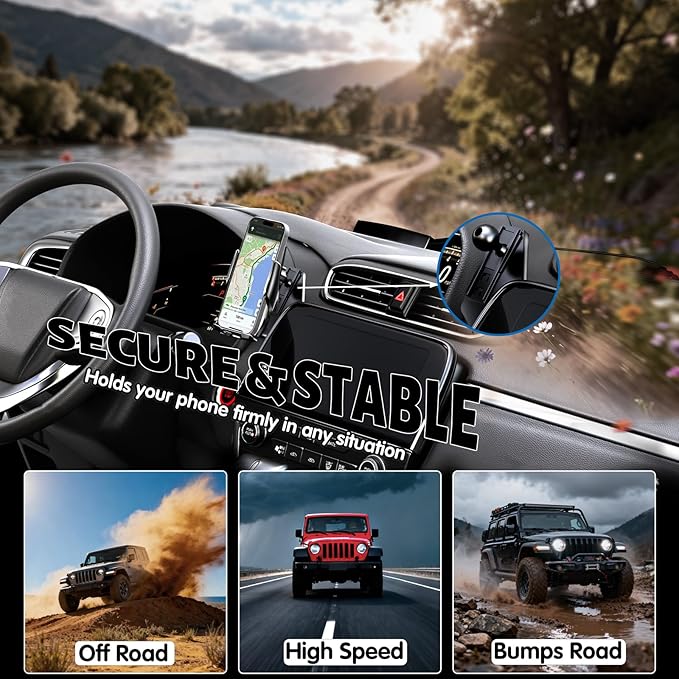 Car Phone Mount for Honda CR-V 2017–2022, 15W Fast Charging Auto-Clamping Honda CRV Phone Holder, 360°Adjustable Left-Top Screen Mount, Car Accessories