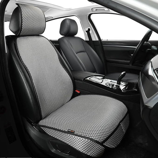 Auto Newer Car Seat Cover,Breathable Front Car Seat Cushion,Comfortable Car Seat Protector,Anti-Slip and Full Wrap Driver Car Seat Protector with Storage Pocket,Universal All Seasons(Gray,1PCS)