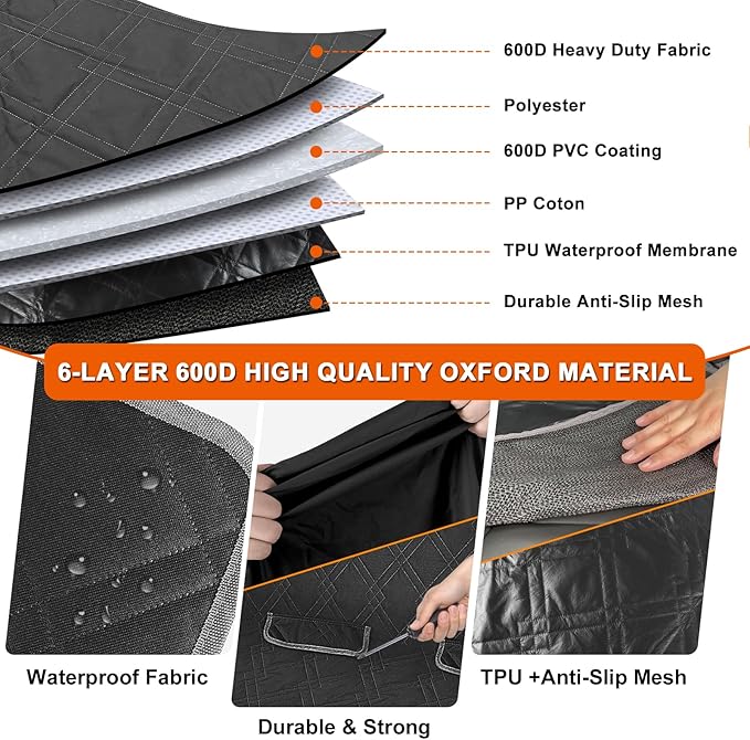 Dog Car Seat Cover Compatible with Ford Maverick/Hyundai Santa Cruz, Waterproof Pet Bench Seat Cover for Back Seat, 600D Heavy Duty Scratch Proof Nonslip Truck Seat Covers for Dogs