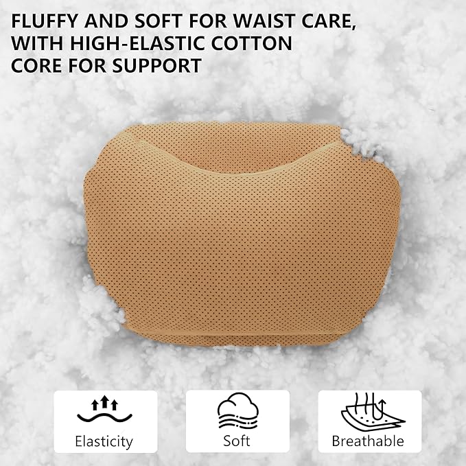 Lumbar Support Pillow for Car, Lower Back Pain Relief, Lumbar Support Pillow for Office Chair Back Support Lumbar Pillow for Car, Gaming, Office Chair (Light Brown)