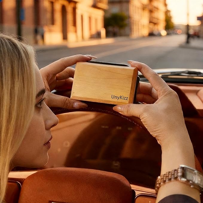 3PCS Car Air Freshener Wood Air Freshener - Car Odor Eliminator for Visor Clip Auto Accessories - Metal Clip - Essential Oils - Clean Ingredients - Teak Scent Starter Kit（Cabana/pine/amber）