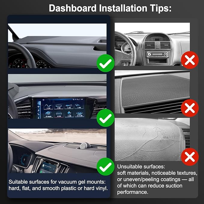 Vacuum Magnetic Suction Phone Holder, Foldable and Retractable Hands-Free Suction Cup Phone Mount for Car/Gym/Mirror/Smooth Surface, Compatible with iPhone & Android (Gel Suction Cup Black)