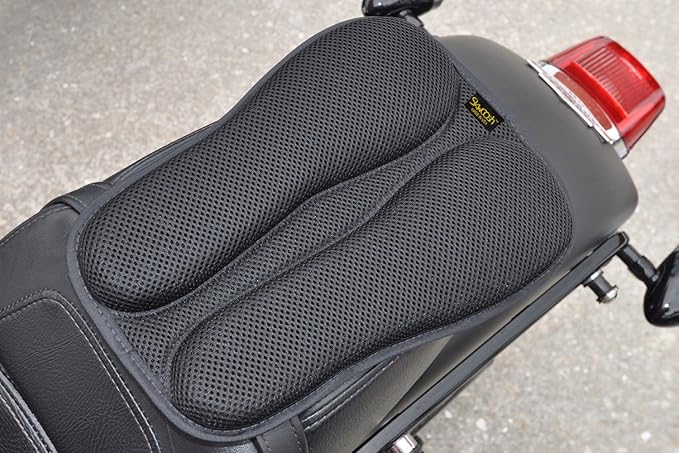 SKWOOSH Passenger Pillion IV Motorcycle Gel Rear Seat Pad with Breathable Cooling Mesh Fabric | Made in USA