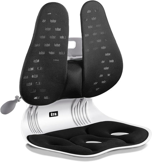 ZZWS Ergonomic Back Support for Office Chair, Foldable Lumbar Support Posture Corrector for Women, for Good Posture Correction, Lumbar Suppor for Floor Seat, Perfect for Home, Work, Office