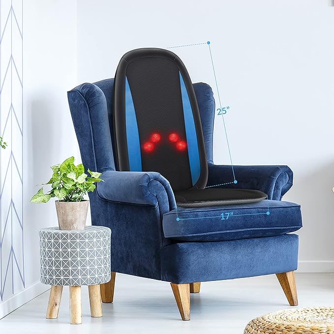 COMFIER Shiatsu Back Massager with Heat,Deep Tissue Kneading Massage Seat Cushion,Massage Chair Pad for Full Back,Body Massager for Home or Office Chair use,Valentine's Day