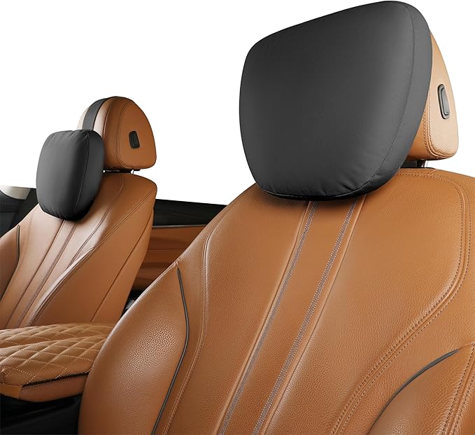 2Ps car headrest Pillow, car Neck Pillow for Driving, 11.8x7.5 inches Head Rest Pillow for car,Fits Most car Models, Suede Fabric with Polyester Fiber Filling(Gray)