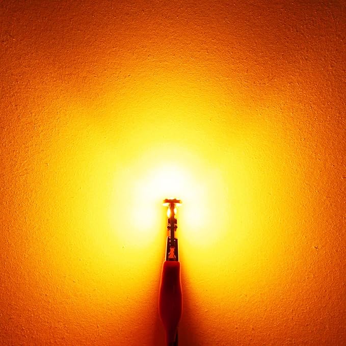 PHINLION 194 LED Bulb Amber Yellow Super Bright 168 2825 2827 T10 W5W Wedge LED Replacement Bulbs for Car License Plate Interior Dome Map Reading Courtesy Side Marker Lights, Pack of 2