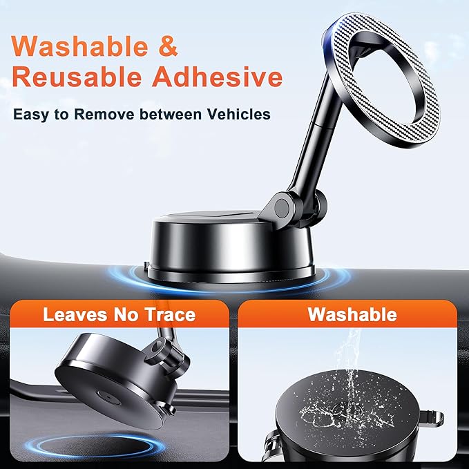 Qifutan for MagSafe Dash Mounted Holders Phone Holders for Your Car Phone Mount for Car Windshield Dashboard Universal Desk Mounts Hands Free Automobile Cell Phone Holder Fit for iPhone Smartphone