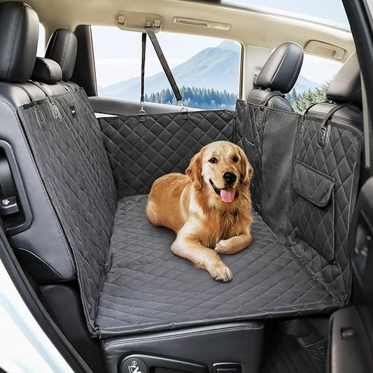 petizer Back Seat Extender for Dogs, Support 420lbs - Detachable Hard Bottom Dog Car Seat Cover, Waterproof Nonslip Dog Hammock, Scratch Proof Washable Backseat & Door Protector for Car, SUV, Truck
