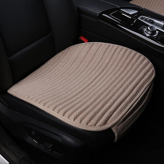 Suninbox Beige Car Seat Covers,Buckwheat Hulls Universal Bottom Seat Cover Front Seats Only,Cloth Tan Driver Car Seat Protector,Car Seat Pads Cushions for Automobiles,Beige