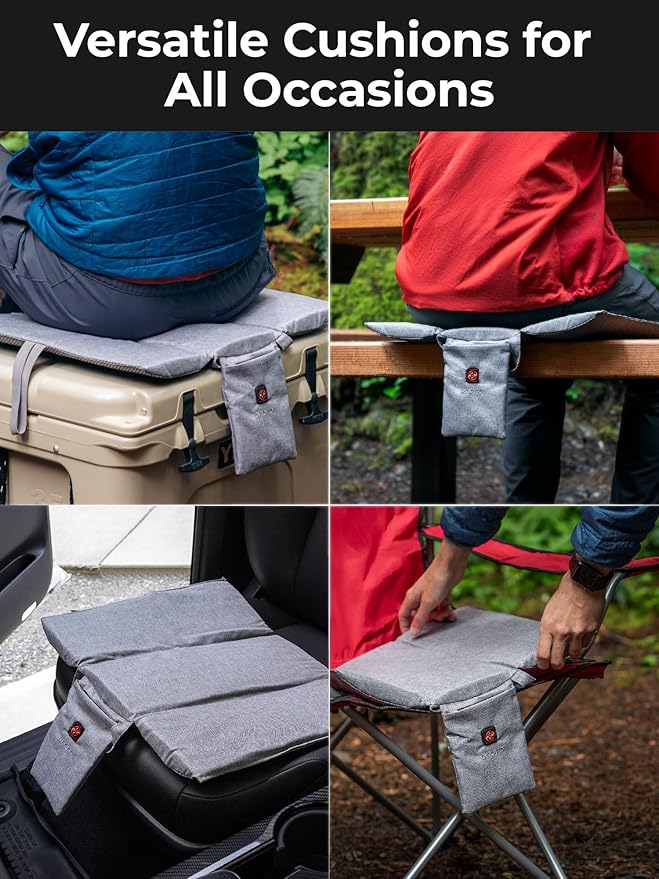 ORORO Heated Seat Cushion with Battery Pack, Foldable USB Heated Seat Cover Pads for Office Chair, Stadium, Camping