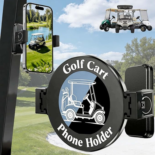 Golf Cart Phone Holder, Magnetic & Clamp Design (2-in-1), Compatible with iPhone & Android, 360° Rotation, Fit Yamaha, EZGO, Club Car, Powerful Magnetism, Gift for Men Women (2026 Upgrade)