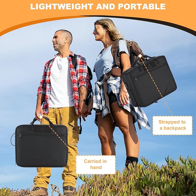 Nice C Heated Seat Cushion, Heated Stadium Seat, Heated Bleacher Seat, Stadium Seats for Bleacher, Massage Stadium Seat Cushion with Back Support, with Power Bank, Carry Handle&Compartment (1 Pack)