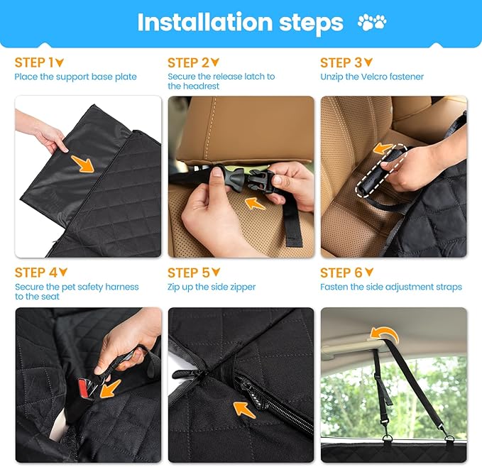 Dog Car Seat Cover for Back Seat, Back Seat Pet Cover with Side Protection and Viewing Window, 600D Heavy Duty Scratch Proof Nonslip Durable Soft Back Seat Covers for Cars Trucks and SUVs