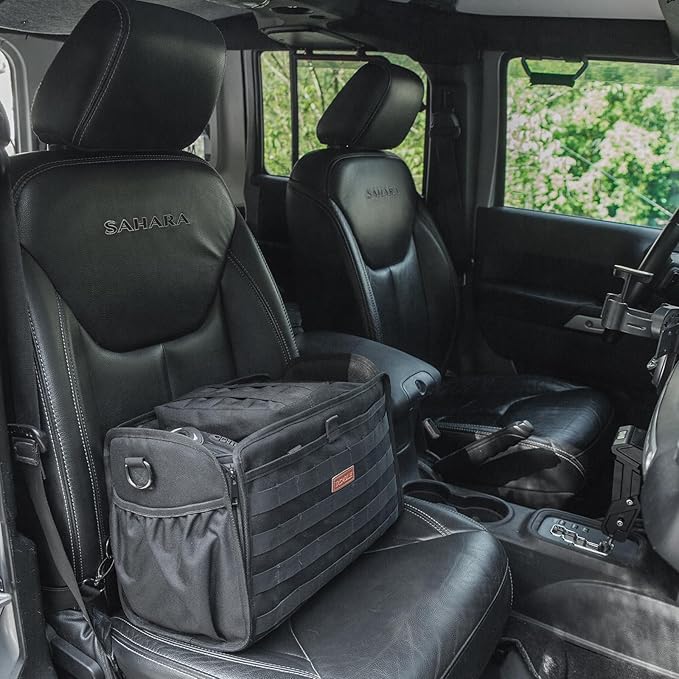Seat Back Organizer – Convertible Front Seat Organizer Bag with Shoulder Strap, 2 in 1 Tactical Car MOLLE Panel Back Seat Car Organizer for All Vehicles