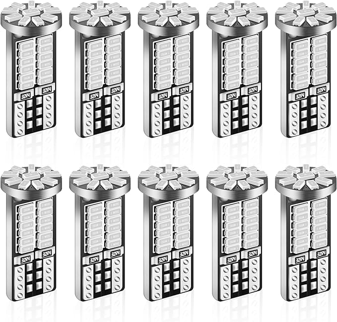 10Pcs Super Bright 194 T10 168 2825 W5W 34-SMD 3014 Chipsets Replacement LED Bulb for Car Trunk Interior Dome Map Door Courtesy License Plate Lights - Blue