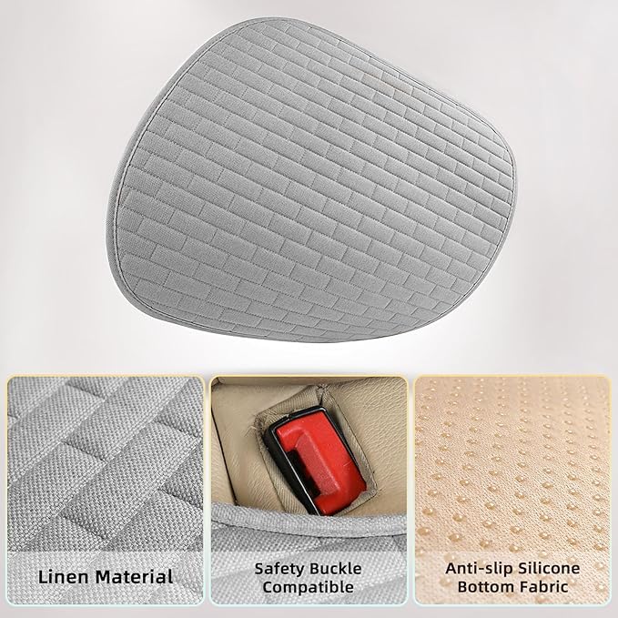 Gray Back Seat Cover, Rear Car Seat Cover for Cars Truck SUV,Seat Covers with Storage Pocket,Bottom Auto Seat Cushion Pad Mat for Most Vehicles-Gray,1 Pcs