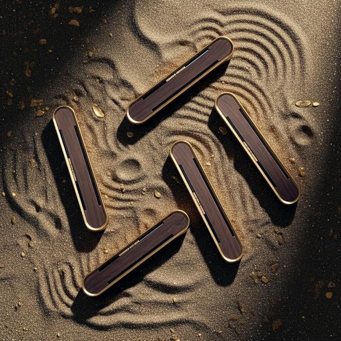 MOOD Car Air Freshener, Premium Wood and Metal Automotive Vent Clip Diffuser, Car Accessory Gift, Gadget, Stocking Stuffer - Champagne Brass