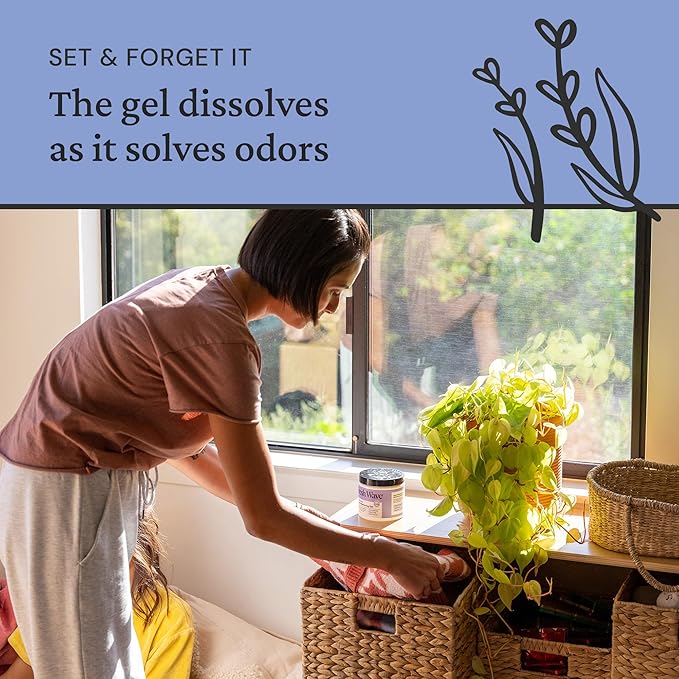 Fresh Wave Lavender Odor Removing Gel, 15 oz. | Odor Absorbers for Home | Safer Odor Relief | Natural Plant-Based Odor Eliminator | Every 15 oz. Lasts 30-60 Days | for Cooking, Trash & Pets