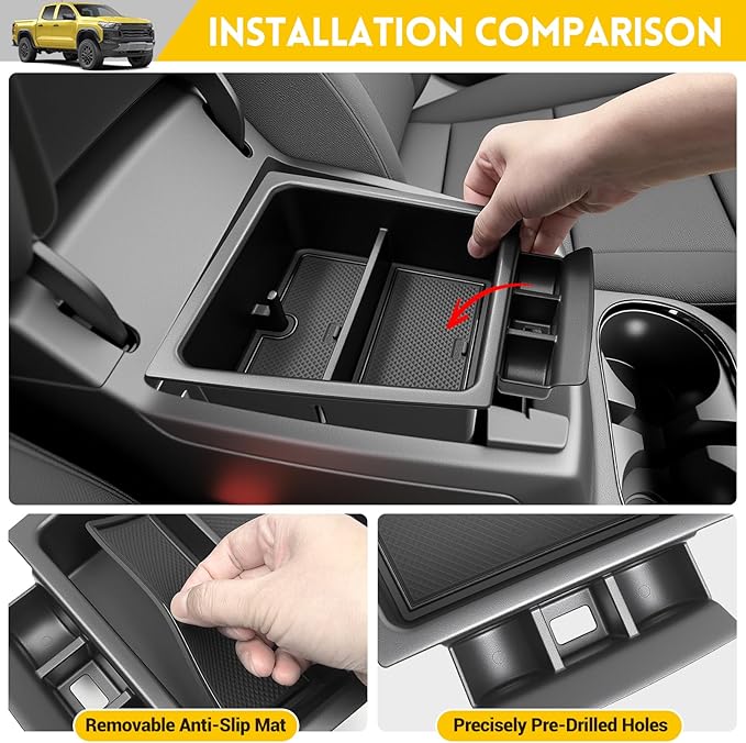 Center Console Organizer for 2023-2025 Chevy Chevrolet Colorado/GMC Canyon Insert Armrest Storage Box Tray for 2023 2024 2025 Colorado/Canyon Accessories