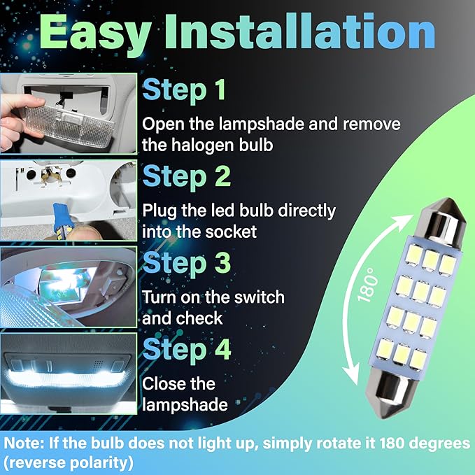 24 PCS Interior Led Dome Lights for Cars, 194 T10 DE3175 578 31mm 42mm Luces Led Para Carro, Accesorios Para Carro for Car Map License Plate Door Side Marker Cornering Trunk Light (Ice Blue)