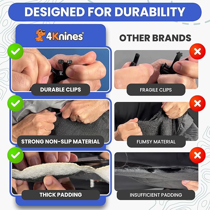 4Knines Split Cargo Liner for SUV – for Dogs & Pets, Heavy-Duty, Waterproof Trunk Mat & Cargo Cover – Fits 60/40 Split Bench & Armrest Pass-Through – Machine Washable, Non-Slip, Durable (Large, Camo)