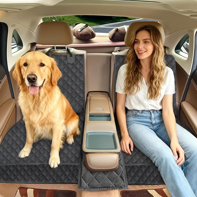 Dog Car Seat Cover for Back Seat Pet Cover for Dogs, Waterproof Nonslip Car Seat Covers Protector Scratchproof Pet Bench Seat Covers for Cars, Truck, SUV