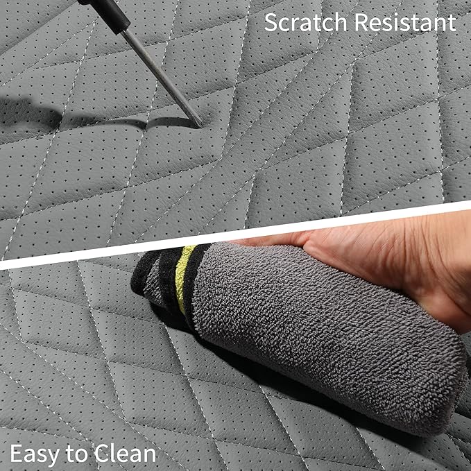 Car Seat Cover Custom Fit for Dodge Ram 1500 2500 3500 2002-2026 Faux Leather Seat Cover Set Compatible with Crew Quad Regular Cab Pickup Truck Cushions (Grey, Front Seat)