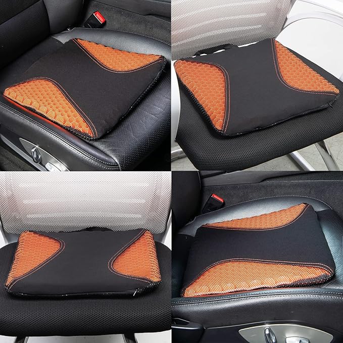 CAR-GRAND Cooling Gel Seat Cushion for Long Sitting, Thick Soft and Breathable for Car Wheelchair Home, Chair Cushion for Hip Pain, Gel Seat Cushion for Office Chair(Orange)