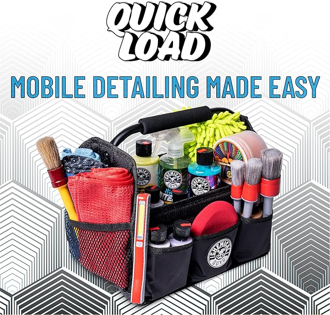 Chemical Guys Quick Load Collapsible Detailing Car Caddy Organizer & Storage – Portable Wash and Garage Organizer for Supplies, Tools and Accessories – Durable Black Design for Cars, Trucks & Home | Quick Load, Collapsible, For Cars, Trucks, SUVs, RVs