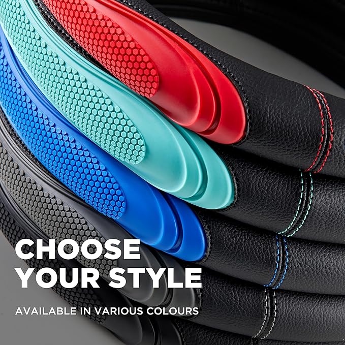 Road Comforts Car Steering Wheel Cover - Microfiber Leather Steering Wheel Wrap Sports 14.5-15 Inch Steering Wheel Cover Non-Slip for Men Women Mint Color