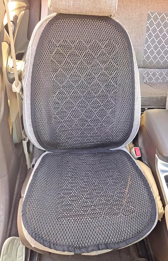 YUNZLAN Cool Car Cushion Cover Set Breathable Mesh Car Seat Cushion (Black, 1 Pack Seat Pad+1 Pack Back Cushion)