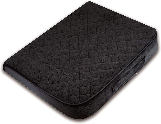 Large 19"x17"x3.25" Medium-Firm Memory Foam Seat Cushion with Cooling Effect, Washable Cover and Non-Slip Base for Office Chairs, Wheelchairs, Recliners, Cars - Back Pain Relief - Black
