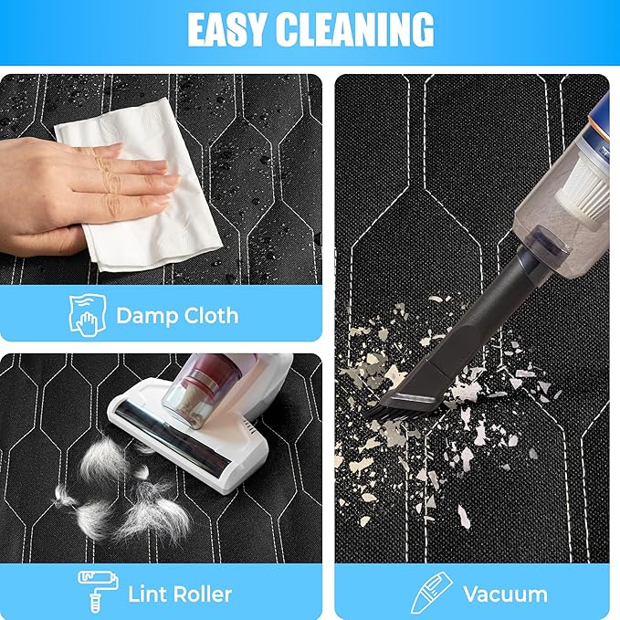 Dog Back Seat Cover Hard Bottom - Holds 400lbs - Waterproof Dog Hammock for Car - 40% Extra Space - Car, SUV & Truck Universal Size - Pet Seat Cover for Back Seat - Seat & Door Protector