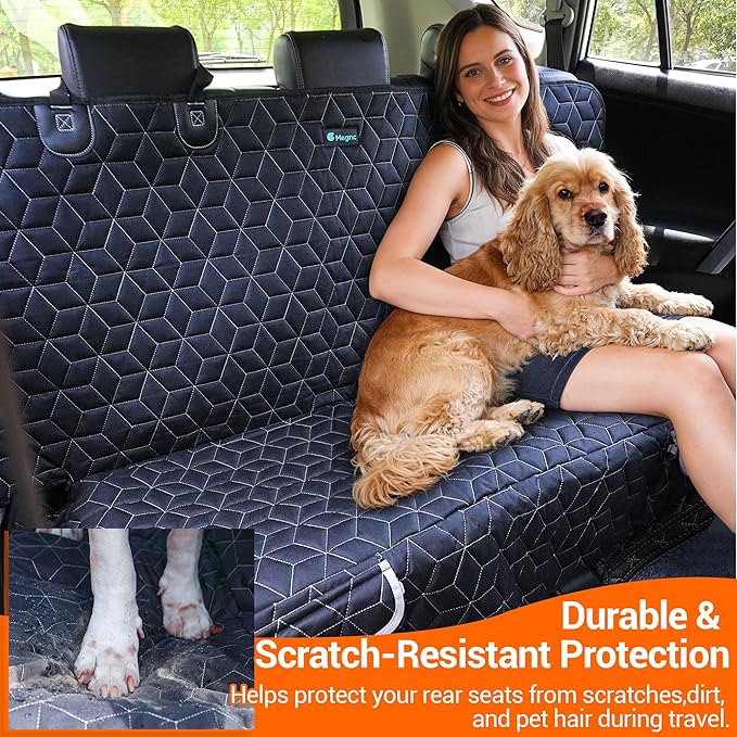 Dog Car Seat Covers for SUVs, Waterproof Dog Seat Cover for Back Seat Heavy Duty Nonslip Bench Seat Covers Protector for Rav4/Honda/Subaru/Mazda CX5/Hyundai Tuscon Car seat Covers for Suvs