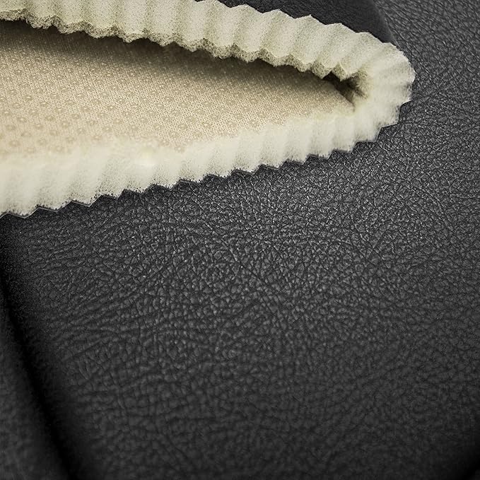 FH Group Car Seat Cover for Back Seat Beige Brown Faux Leather - Universal Fit, Rear Seat Covers for Cars with Rear Split Bench, Car Seat Cushions, Car Interior Accessories for SUV, Sedan, Van