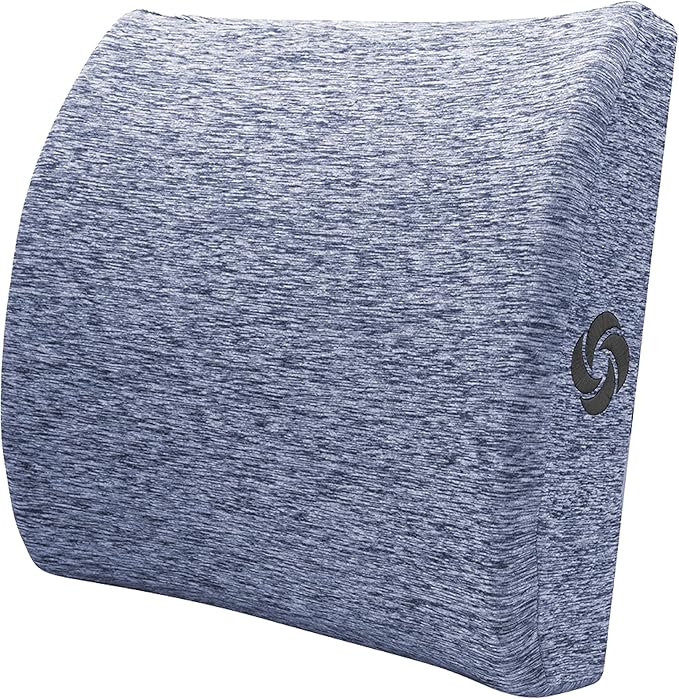Samsonite Ergonomic Lumbar Support Pillow for Office Chair and Car Seat - Memory Foam Back Support Lumbar Pillow Premium Cushion Chair Support for Lower Back Pain Relief and Versatile Use (Gray-Blue)