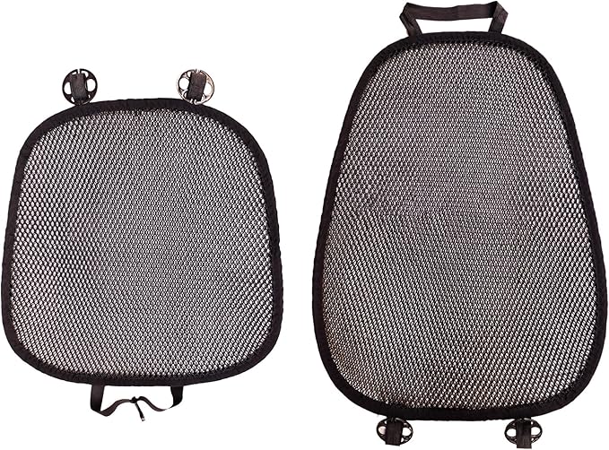 acdiac Summer Cool 3D Air Mesh Breathable Vented Car Seat Cushion Pad Set,Universal Auto Back Cooling Ventilated Seat Cover for Car SUV Truck Van Pickup (Black, 1 Pack seat pad +1 Pack Back Cushion)