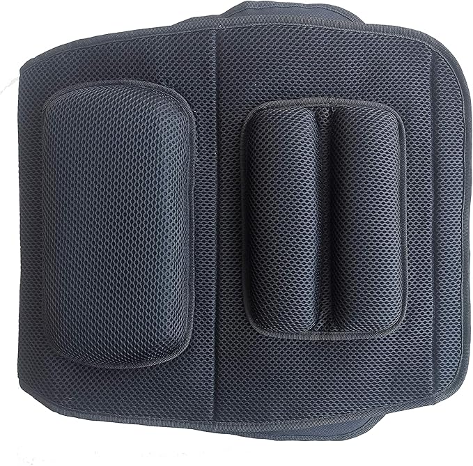 FOMI Premium Gel Cushion and Firm Back Support | Seat Cushion Pad and Upper Lower Thoracic and Lumbar Pillow for Car, Office Chair | Pressure Sore, Coccyx Pain Relief | Posture Aid (Grid Gel)