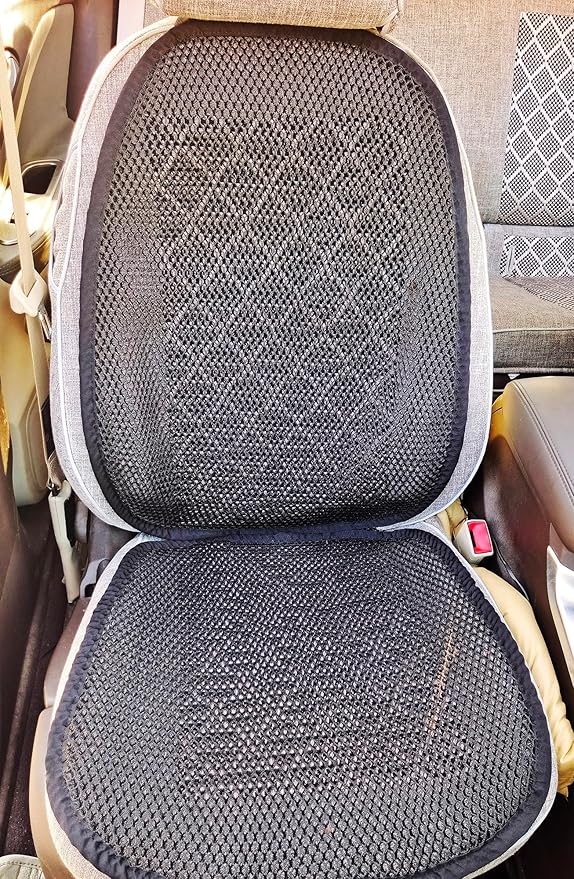 acdiac Summer Cool 3D Air Mesh Breathable Vented Car Seat Cushion Pad Set,Universal Auto Back Cooling Ventilated Seat Cover for Car SUV Truck Van Pickup (Black, 1 Pack seat pad +1 Pack Back Cushion)