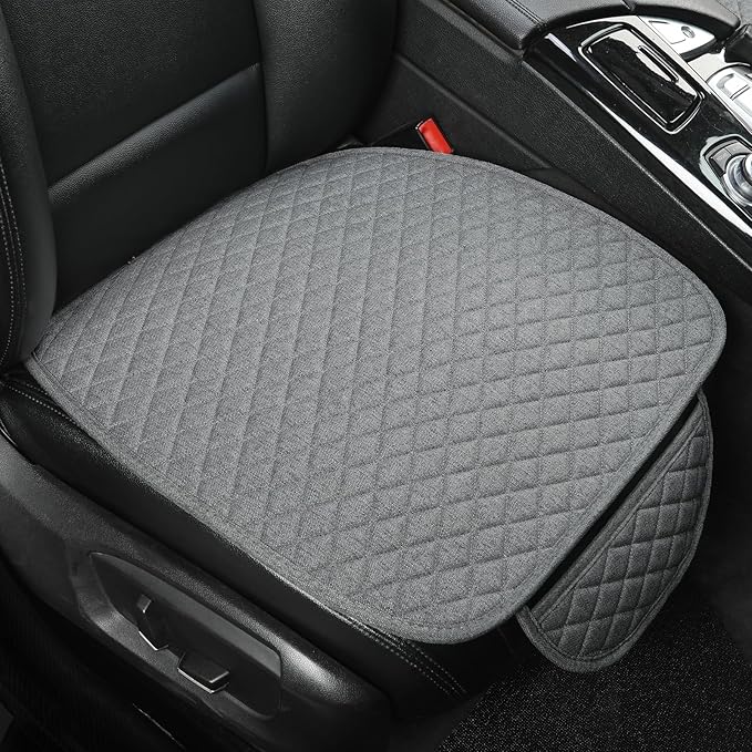 West Llama Linen Car Seat Covers,Bottom Seat Covers for Cars Include 1 Piece Front Driver Seat Pad Mat Universal Fits 90% Vehicles,SUVs,Cars,Sedans(1Piece-Gray)