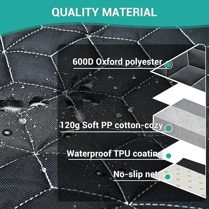 Dog Car Seat Covers for Ford f150/Ram1500/Nissan Frontier/Toyota Tacoma/GMC Canyon/Silverado, Waterproof Pet Back Seat Cover for Trucks, Scratchproof Nonslip Durable Rear Seat Cover for Dogs(Green)