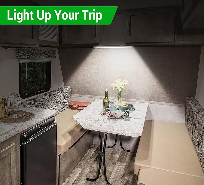 CT CAPETRONIX 12v LED Interior Light Bar, 168LEDs 15.4IN 1700LM 10W, DC 12v Volt led Strip Lights with Switch, for Enclosed Cargo Trailer Car RV Van Truck Lorry Camper Boat Caravan Motorhome (6Pcs)