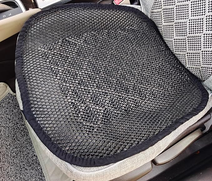 acdiac Summer Cool 3D Air Mesh Breathable Vented Car Seat Cushion Pad Set,Universal Auto Back Cooling Ventilated Seat Cover for Car SUV Truck Van Pickup (Black, 1 Pack seat pad +1 Pack Back Cushion)