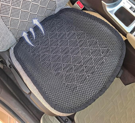 YUNZLAN Cool Car Cushion Cover Set Breathable Mesh Car Seat Cushion (Black, 1 Pack Seat Pad)