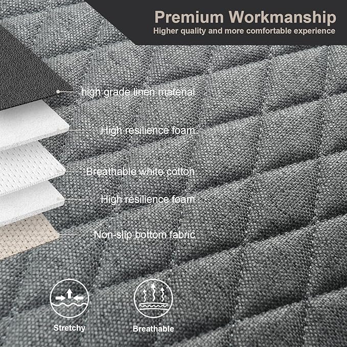 West Llama Linen Car Seat Covers,Bottom Seat Covers for Cars Include 2 Piece Front Driver Seat Pad Mat Universal Fits 90% Vehicles,SUVs,Cars,Sedans(2Piece-Gray)