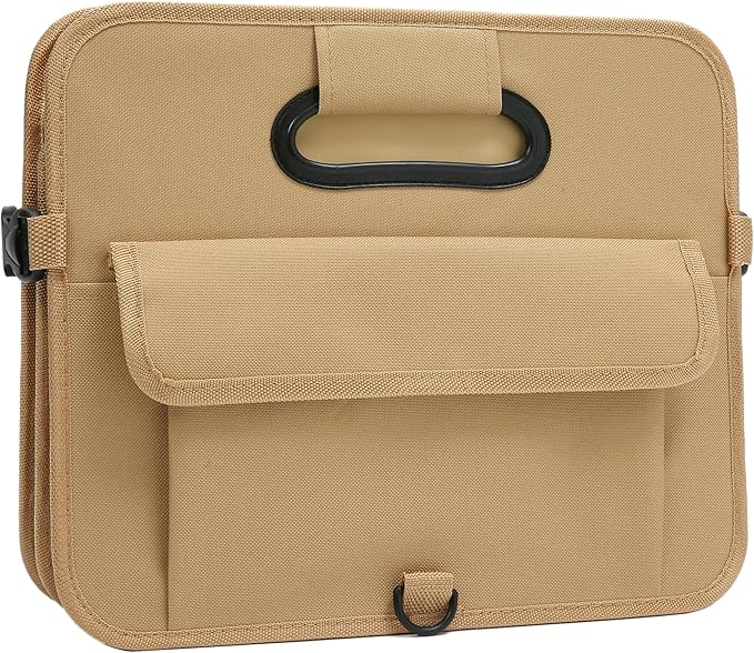 Car Trunk Organizer Car Storage Organizer Collapsible Multi Compartment Car Organizer Adjustable Straps Car Organizer for SUV(Ginger)