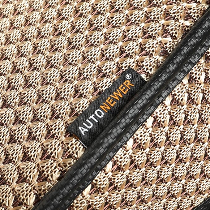 Auto Newer Luxury Breathable Rear Bench Car Seat Cover Fit Four Seasons, Back Seat Protector，Universal Rear of Car Seat Cushions,Universal Fit for 96% Cars,SUV,Pickup,Van（Rear Seat,Beige）