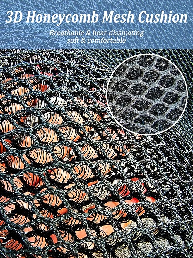 YUNZLAN Cool Car Cushion Cover Set Breathable Mesh Car Seat Cushion (Black, 1 Pack Seat Pad+1 Pack Back Cushion)