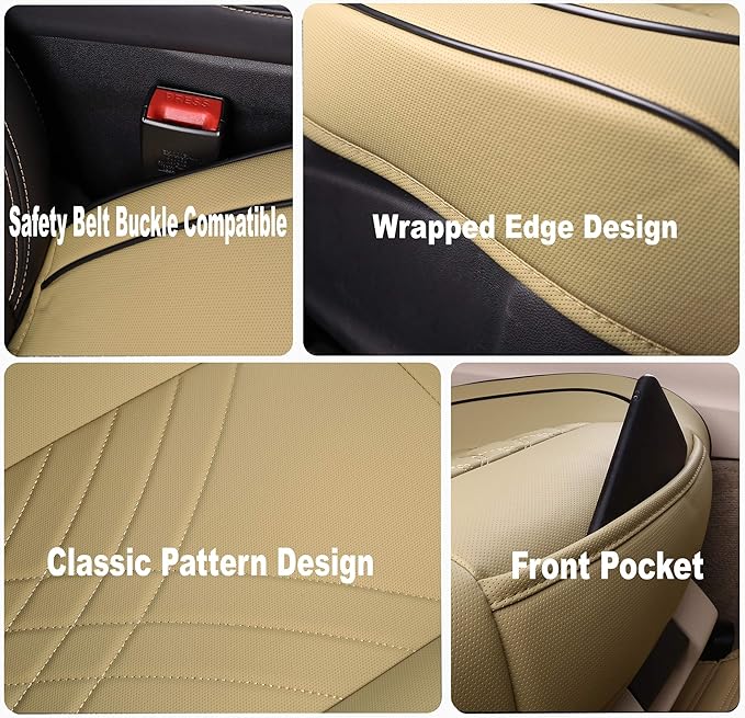 kingphenix Car Seat Cover: Easy to Install, Fits Most Cars, Vans, Trucks, and SUVs – Beige